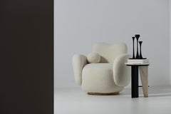 Contemporary Conchula Swivel Lounge Chair, DEDAR Mohair, by Greenapple