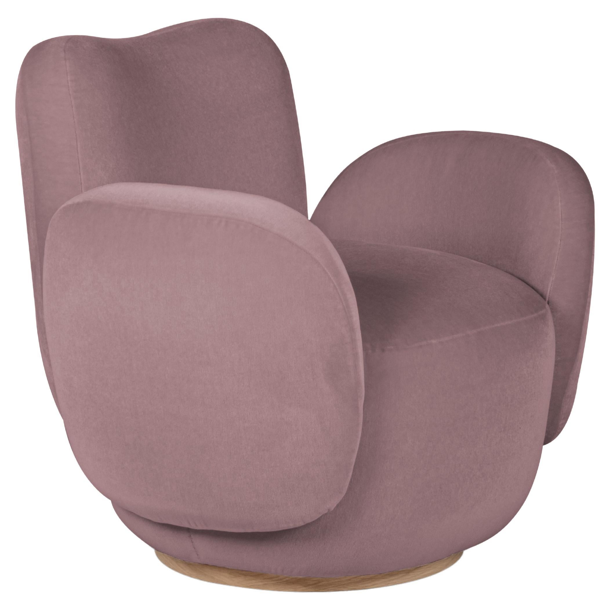 Contemporary Conchula Accent Chair, Swivel, DEDAR Mohair, Handmade by Greenapple