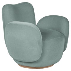 Contemporary Conchula Accent Chair, Swivel, DEDAR Mohair, Handmade by Greenapple