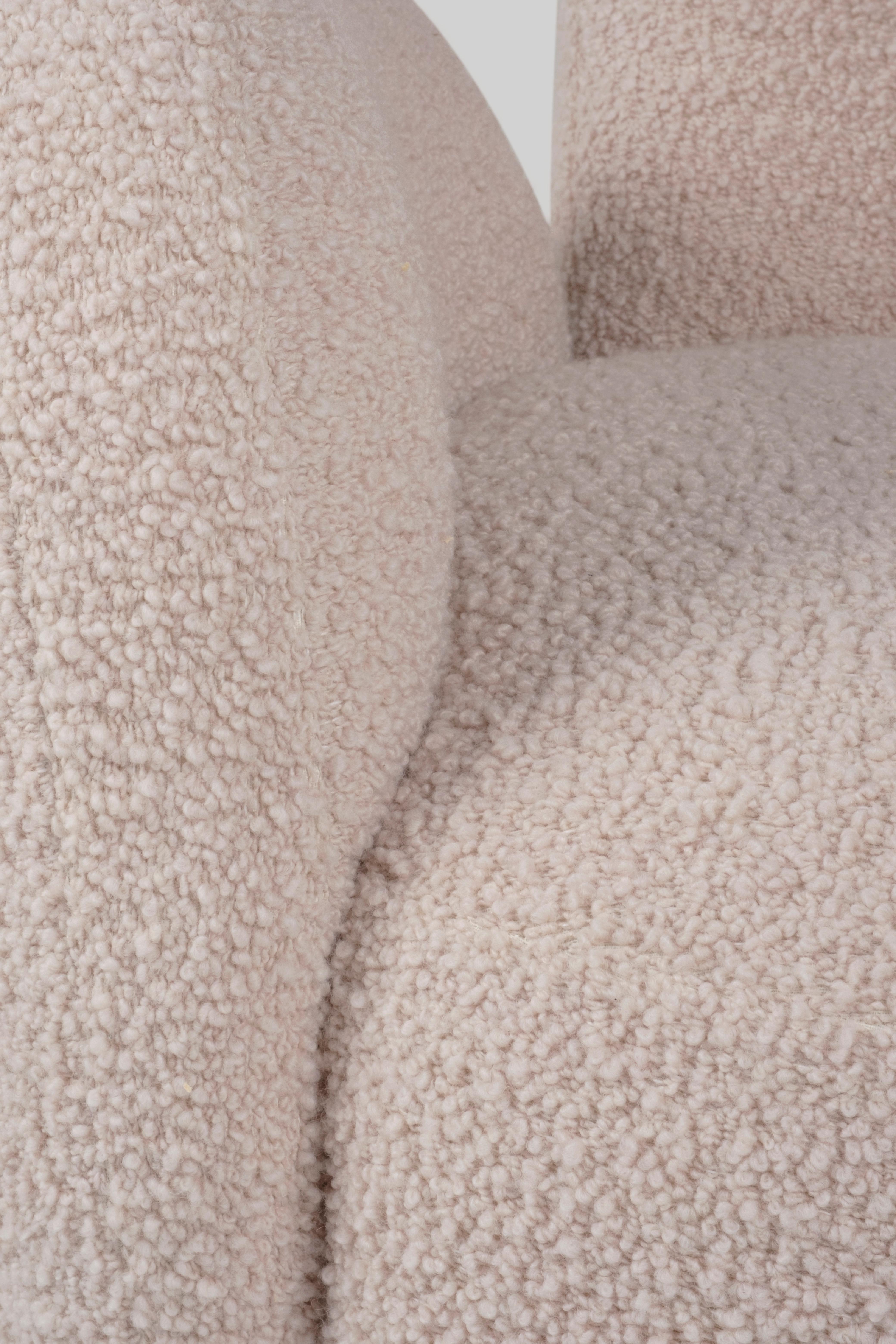 Contemporary Conchula Sessel 2er-Set, drehbar, italienischer Bouclé, Greenapple im Angebot 5