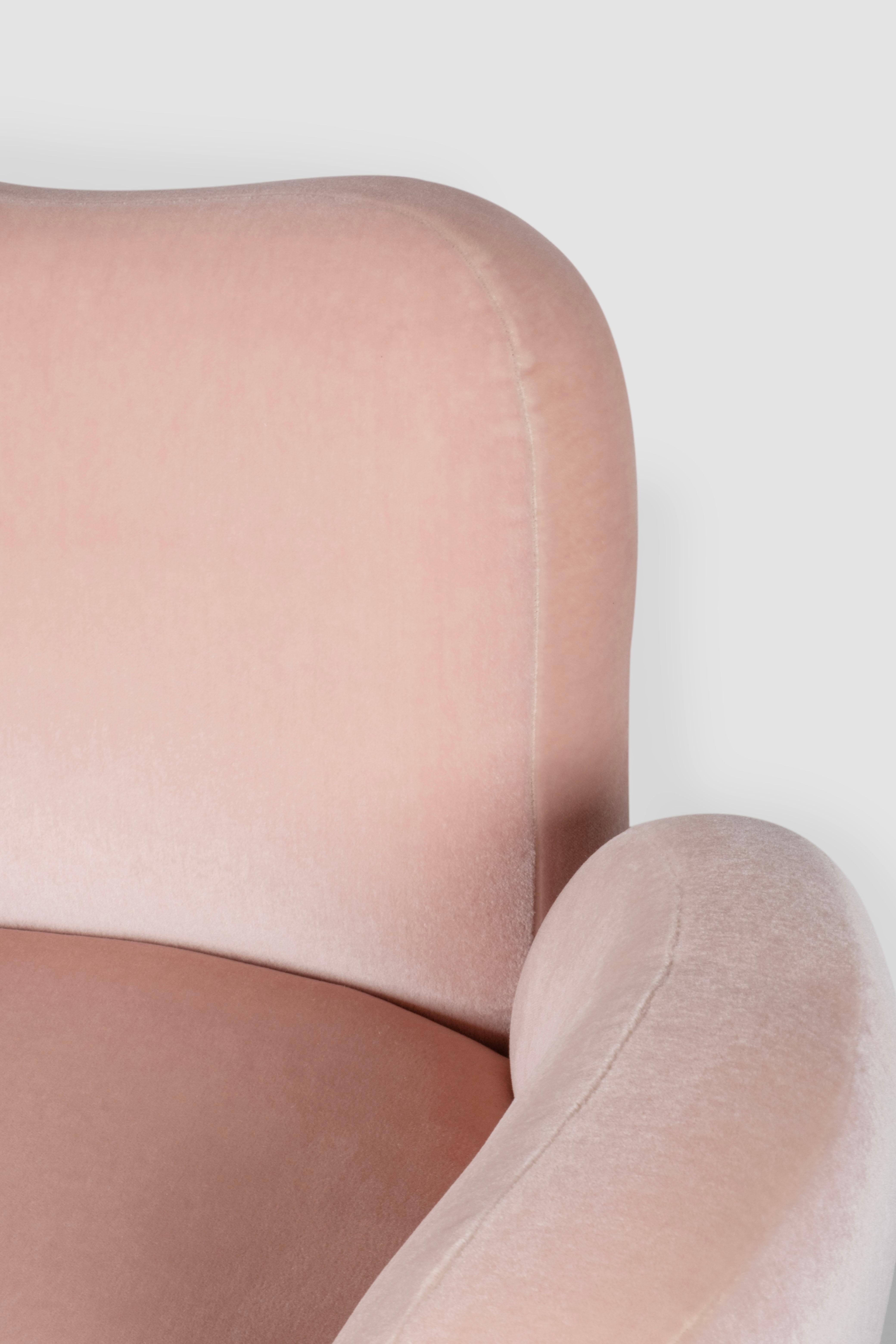 Poltrona contemporanea Conchula Set di 2, girevole, MOHAIR italiano, Greenapple in vendita 2