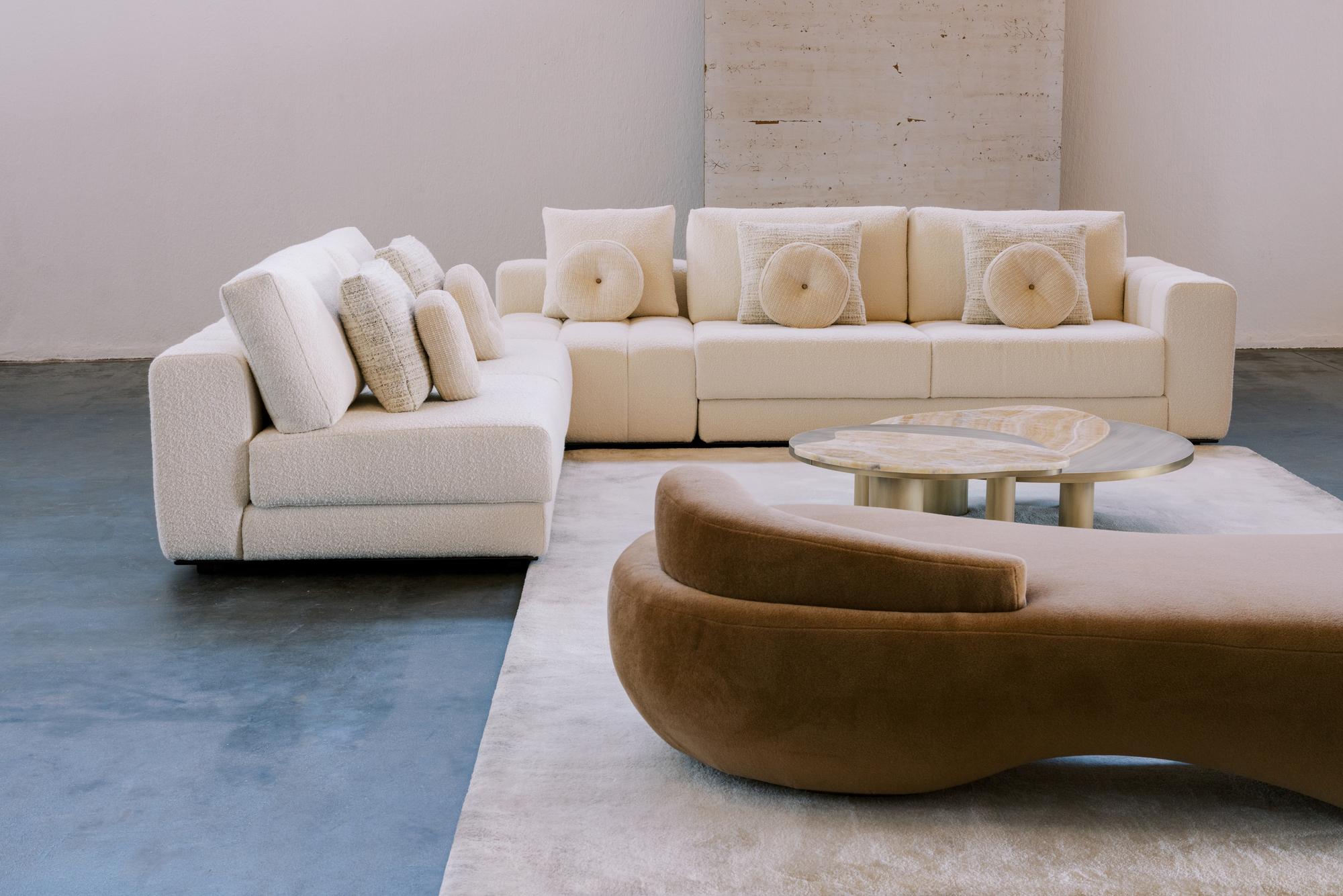 Contemporary Conchula Day Bed, Italian Alpaca, Brass, Handmade by Greenapple For Sale 10