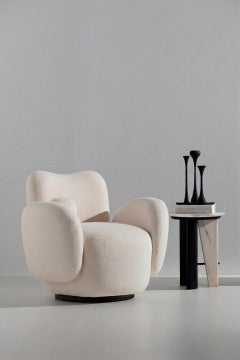 Contemporary Conchula Swivel Accent Chair, DEDAR Wool, Handmade by Greenapple