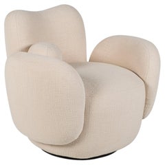 Contemporary Conchula Swivel Accent Chair, DEDAR Wool, Handmade by Greenapple