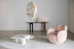 Sedia da salotto contemporanea Conchula, girevole, DEDAR Mohair, fatta a mano da Greenapple