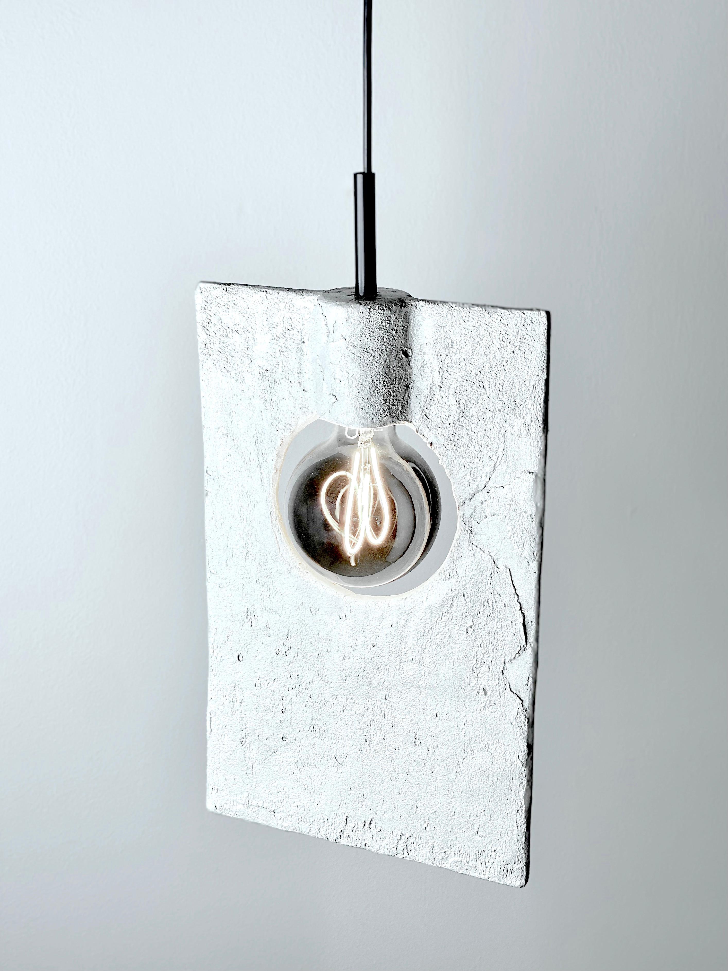 Lampada a sospensione concreta e contemporanea in gres, design minimalista, SMOKE in vendita 4