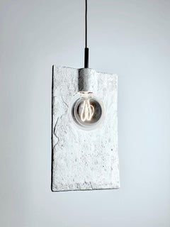 Contemporary Concrete Stoneware Suspension Lamp, Minimalist Design, SMOKE