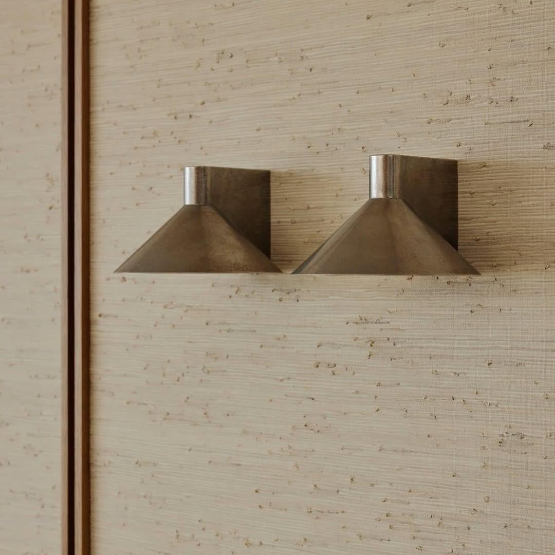 Contemporary Conical Golden Bronze Wall Light by Henry Wilson For Sale 4
