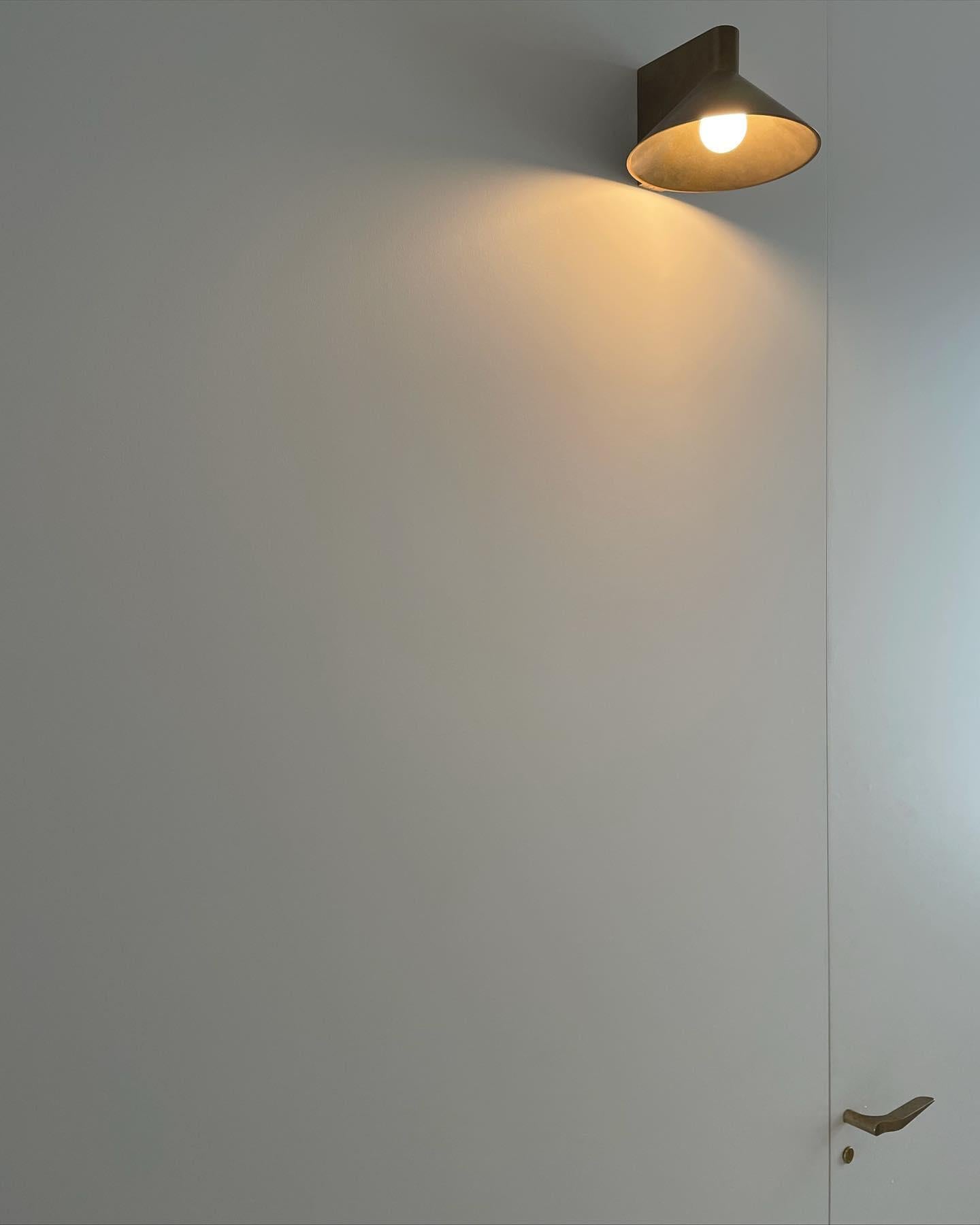 Contemporary Conical Golden Bronze Wall Light by Henry Wilson For Sale 1