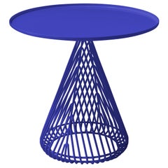 Contemporary "Cono" Side Table in Electric Blue by Bend Goods