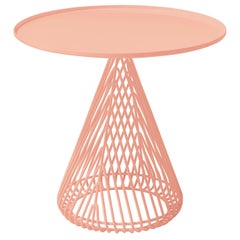 Contemporary "Cono" Side Table in Peachy Pink by Bend Goods