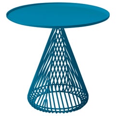 Contemporary "Cono" Side Table in Peacock Blue by Bend Goods
