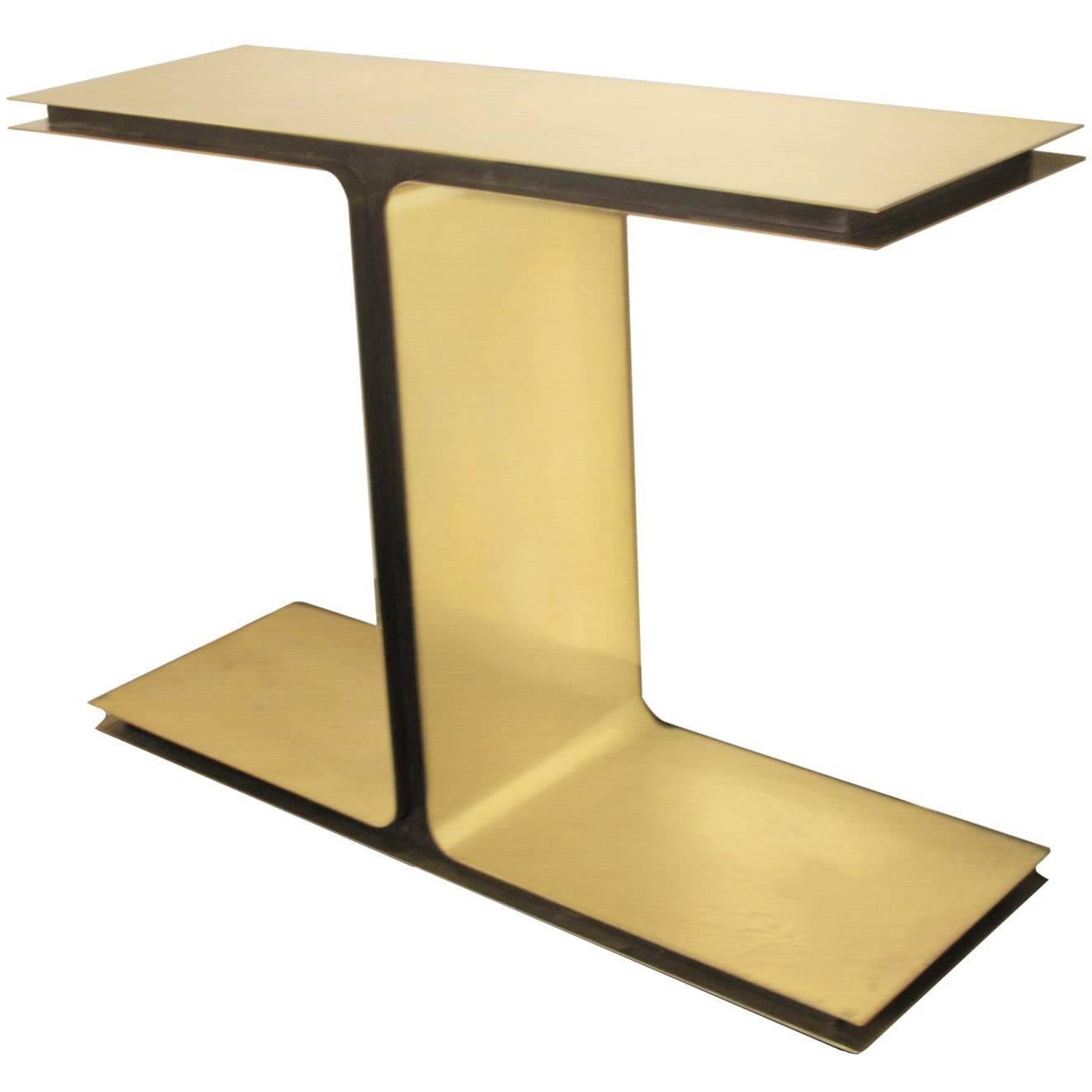 Contemporary Console, Brass and Metal Structure by Michele Notte, 2014 For Sale
