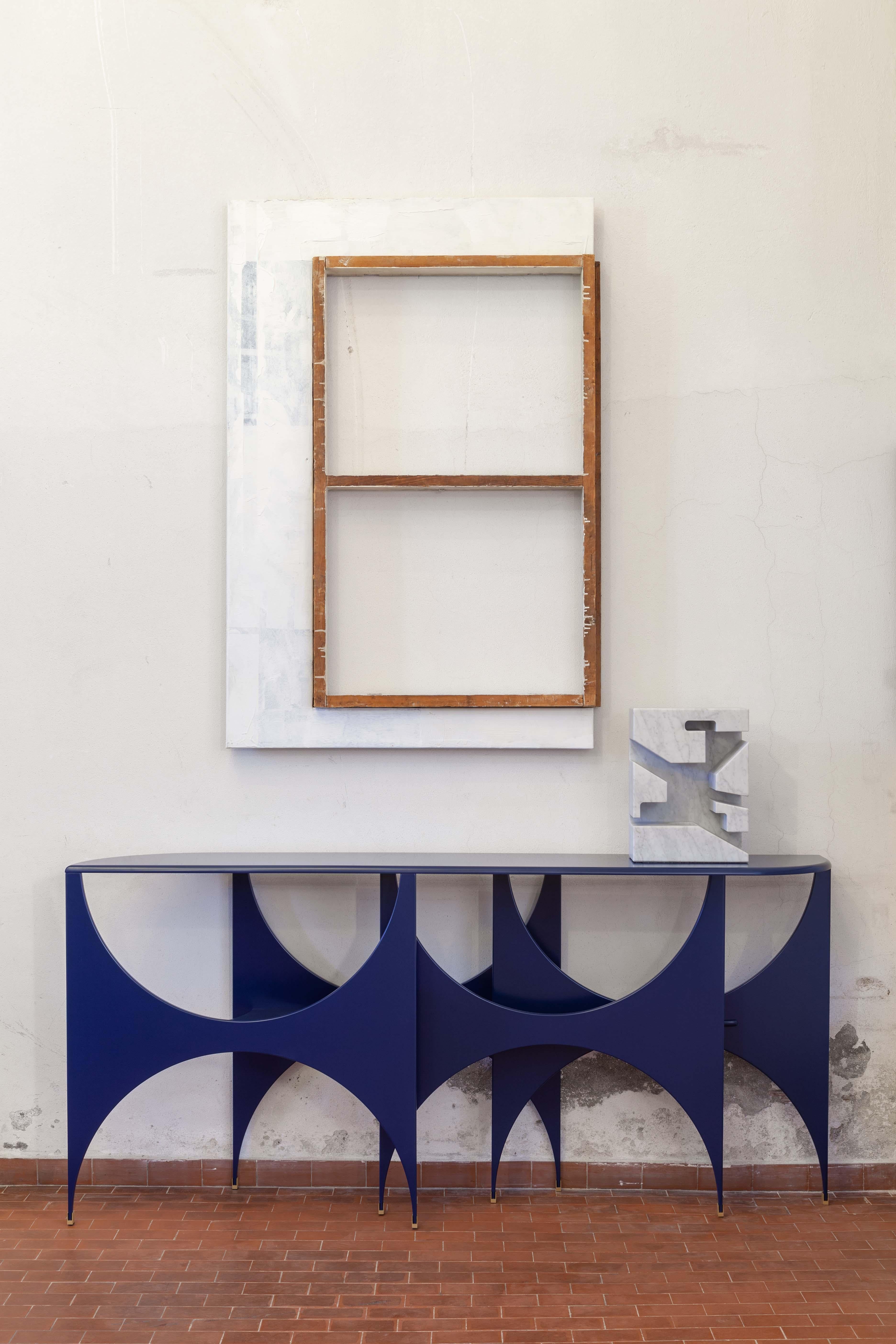 Resin Contemporary Console Butterfly by Hannes Peer in matte lacquered finish For Sale
