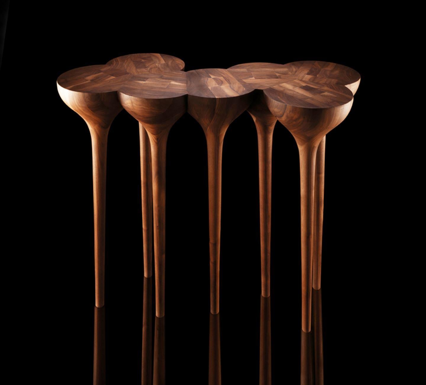 Contemporary Console Featuring 7 Legs in Solid Walnut 5