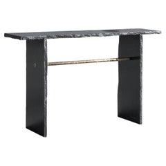 Contemporary Console 'Intègre' by Frédéric Saulou, Black Slate & Brass