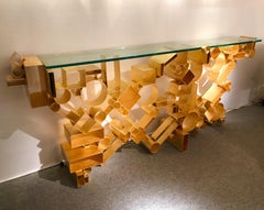 Contemporary Console Iron Gold Leaf by Antonio Cagianelli, Italy, 2018