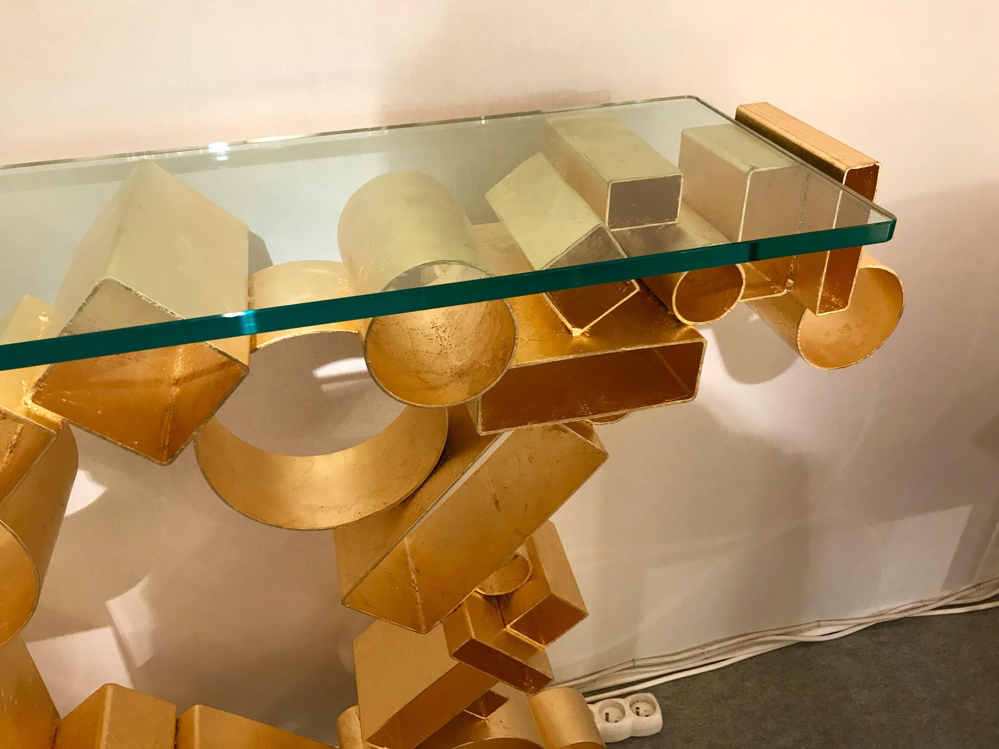 Contemporary Console Iron Gold Leaf by Antonio Cagianelli, Italy, 2018 2