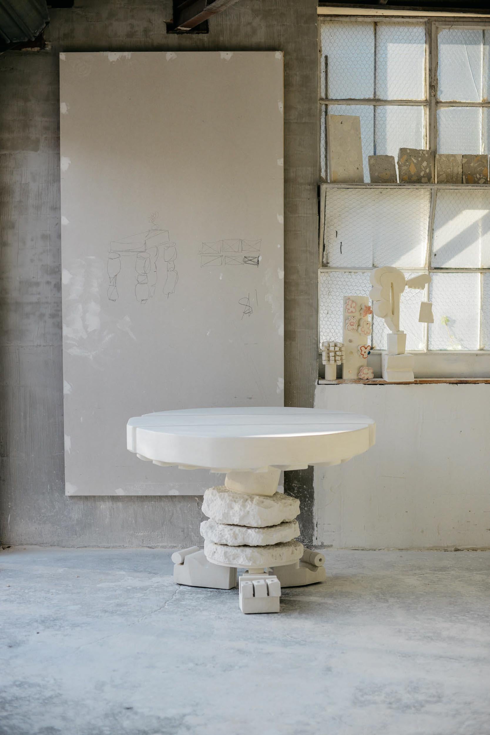 Australian Contemporary Console 'Pure Dead Mental' Made of Limestone, by DenHolm