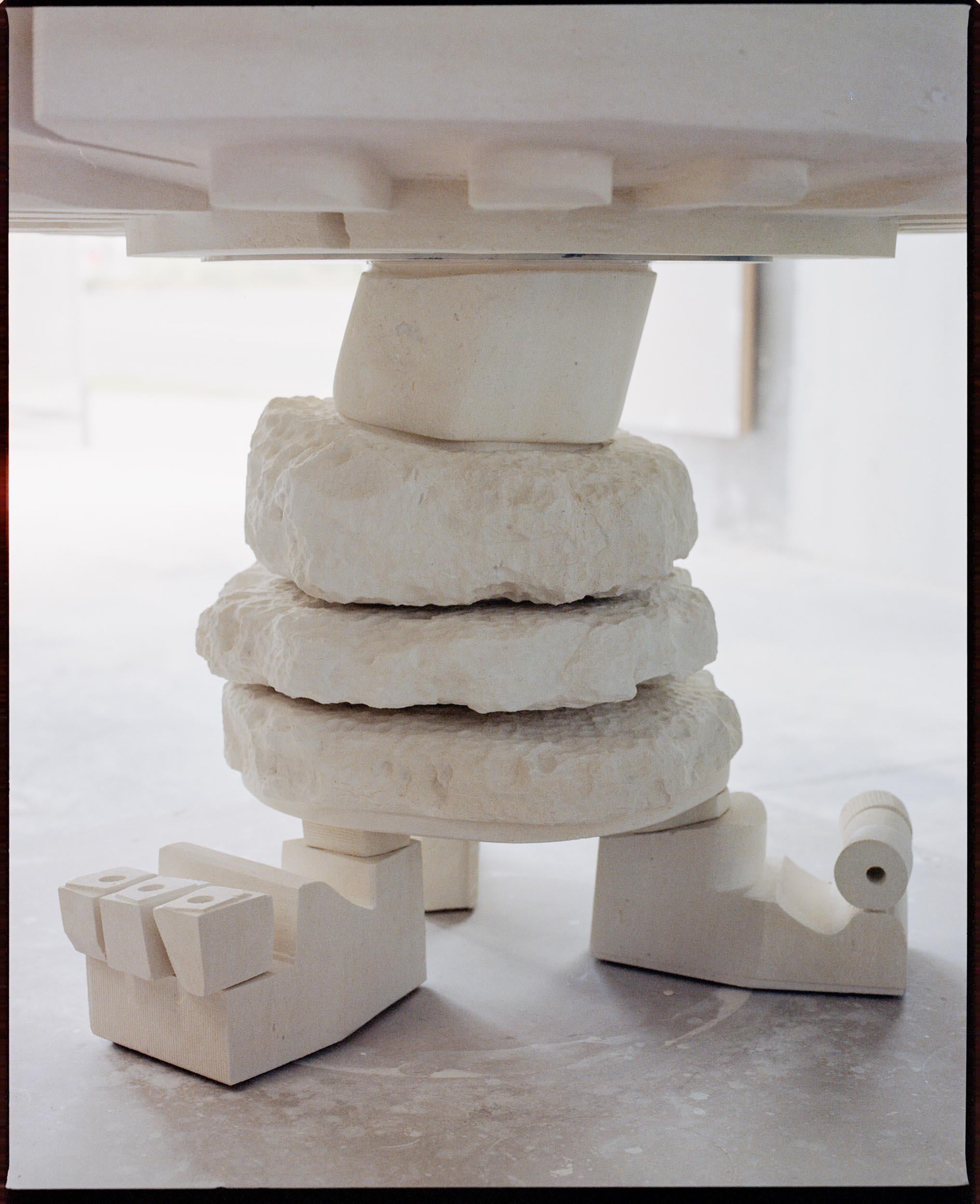 Contemporary Console 'Pure Dead Mental' Made of Limestone, by DenHolm In New Condition In Paris, IDF