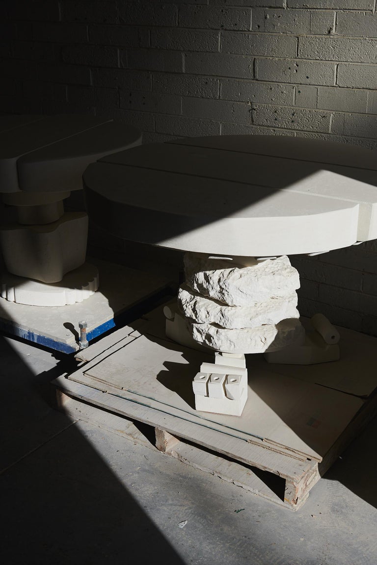 Contemporary Console 'Pure Dead Mental' Made of Limestone, by DenHolm For Sale at 1stDibs