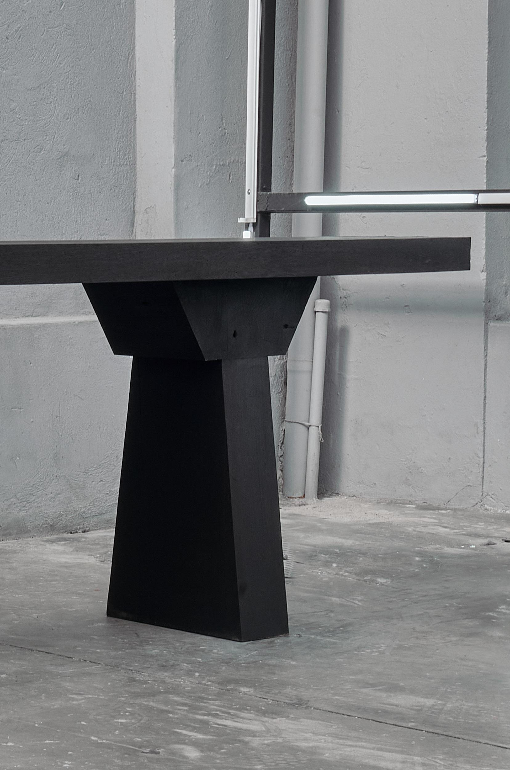 Contemporary Console Table 'Acros' in Burnt Wood by Carm Works, Customizable For Sale 2