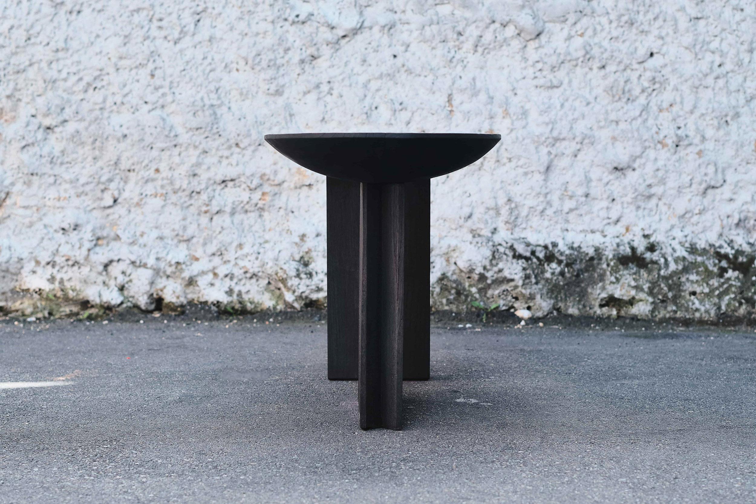 Contemporary Console Table 'Barca' in Burnt Wood by Carm Works, Customizable For Sale 4