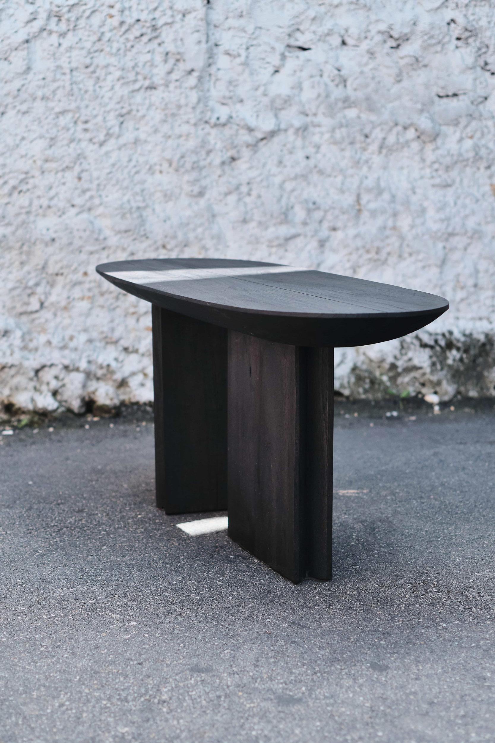 Contemporary Console Table 'Barca' in Burnt Wood by Carm Works, Customizable For Sale 3