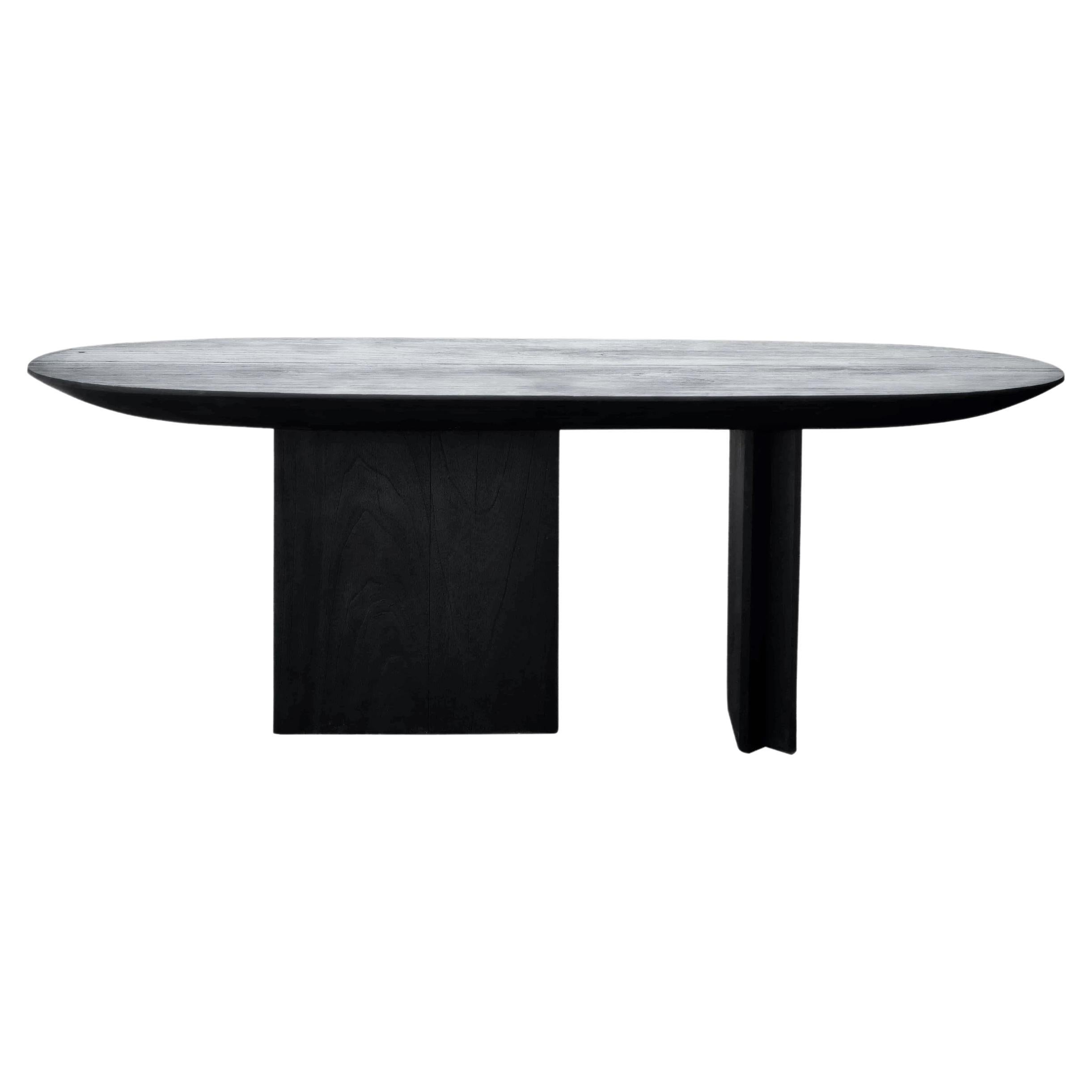 Table console contemporaine Barca en bois brûlé de Carm Works, personnalisable