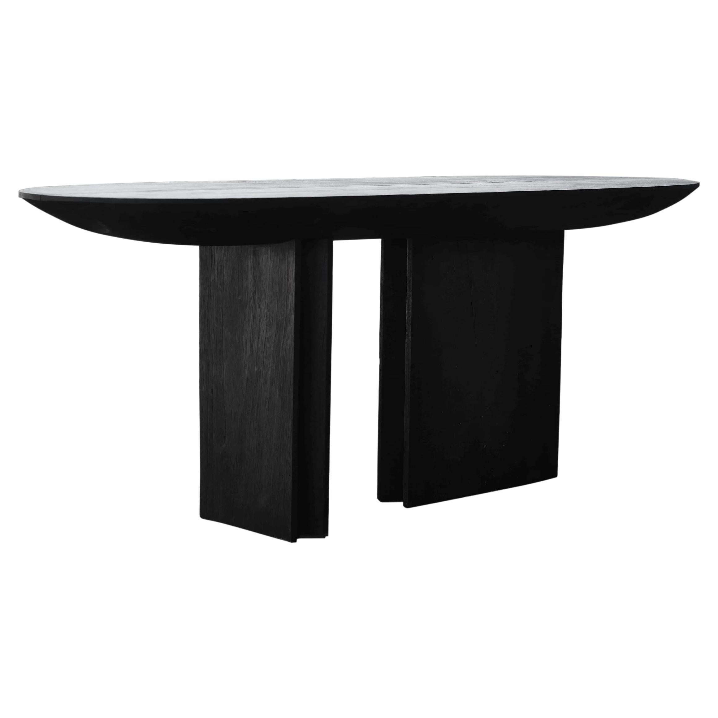 Contemporary Console Table 'Barca' in Burnt Wood by CarmWorks, Customizable For Sale