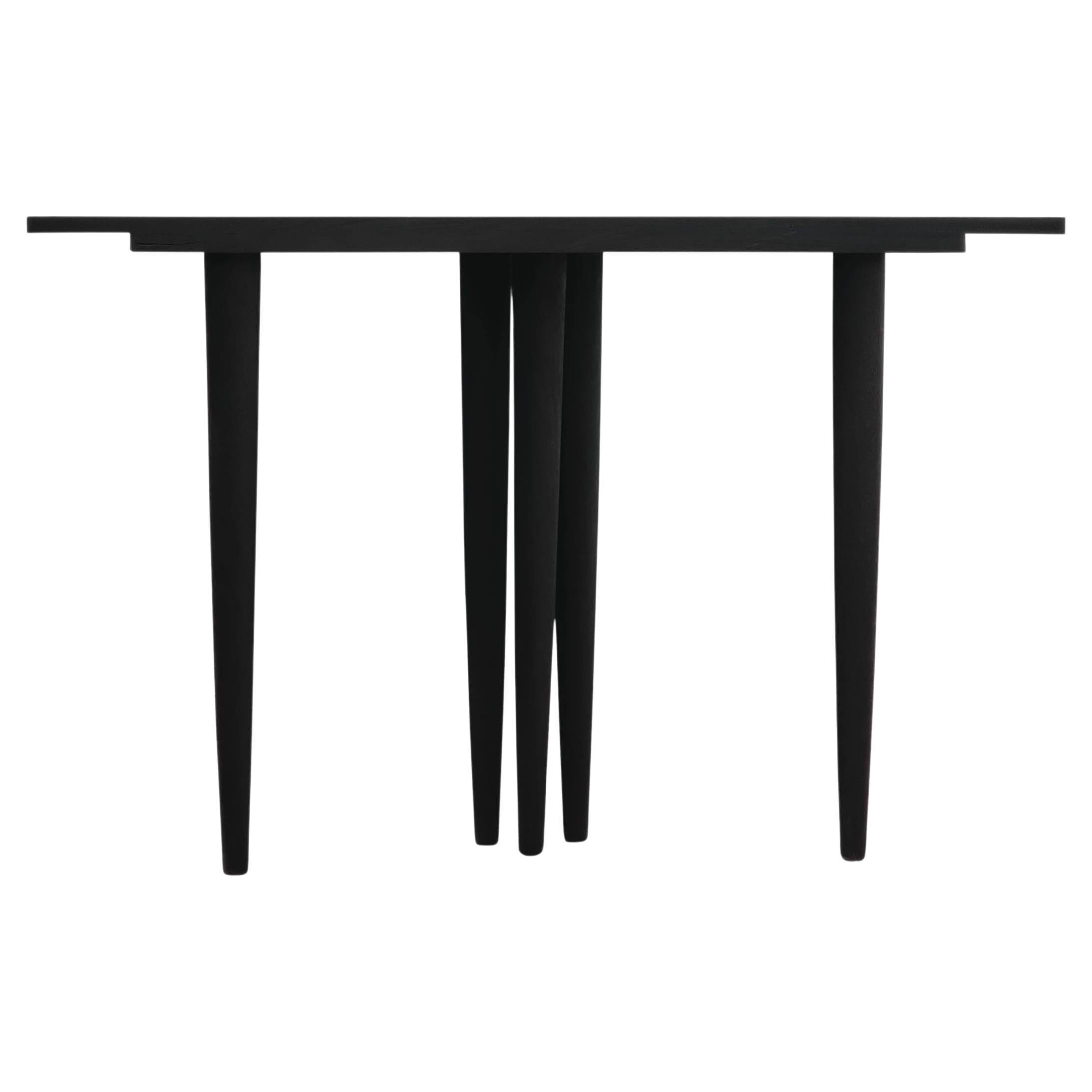 Contemporary Console Table 'Boro' in Burnt Wood by CarmWorks, Customizable For Sale