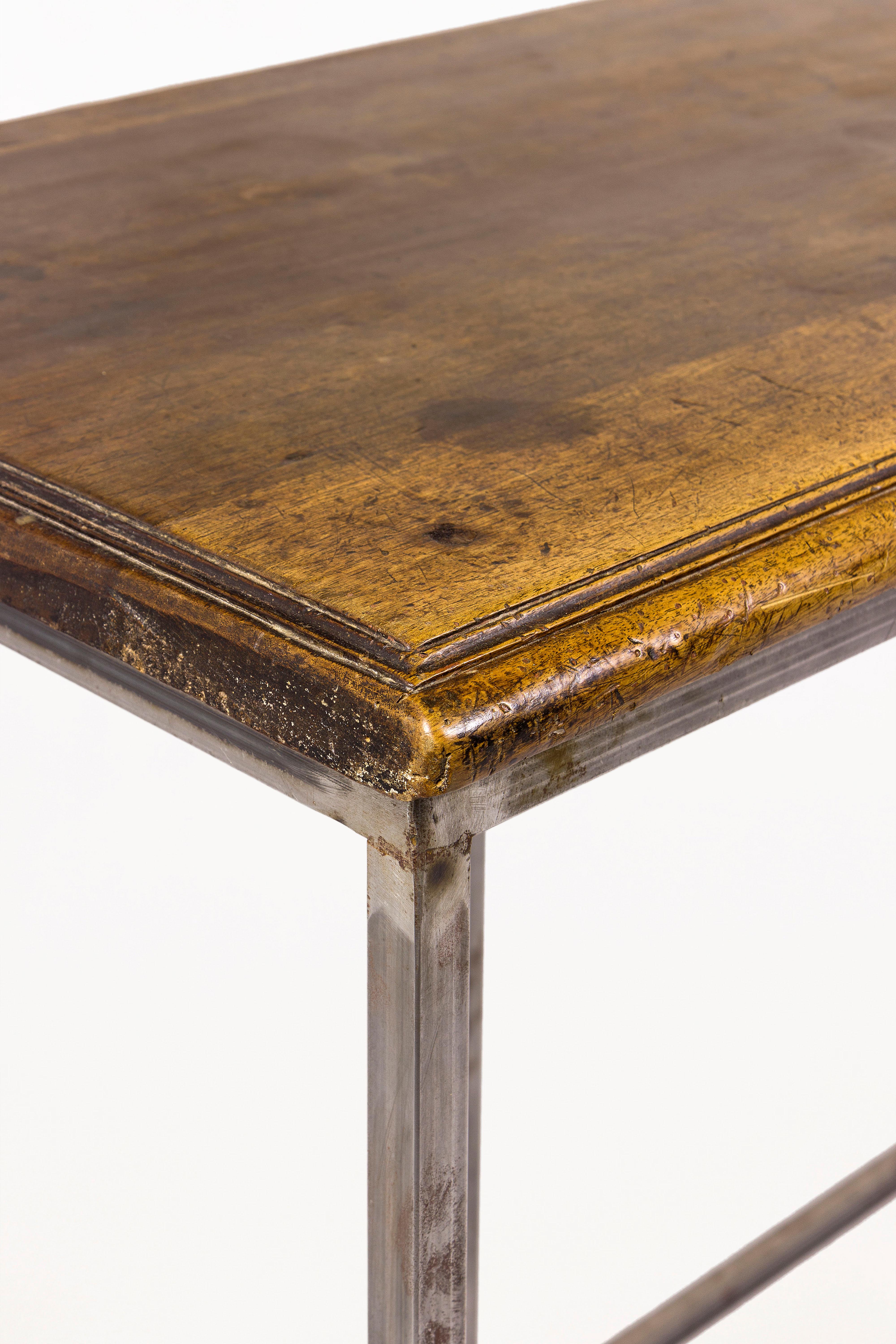 Walnut Contemporary Console Table, circa 2000, France