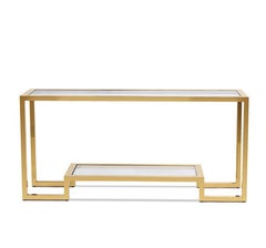Table console contemporaine en laiton