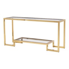 Table console contemporaine en laiton