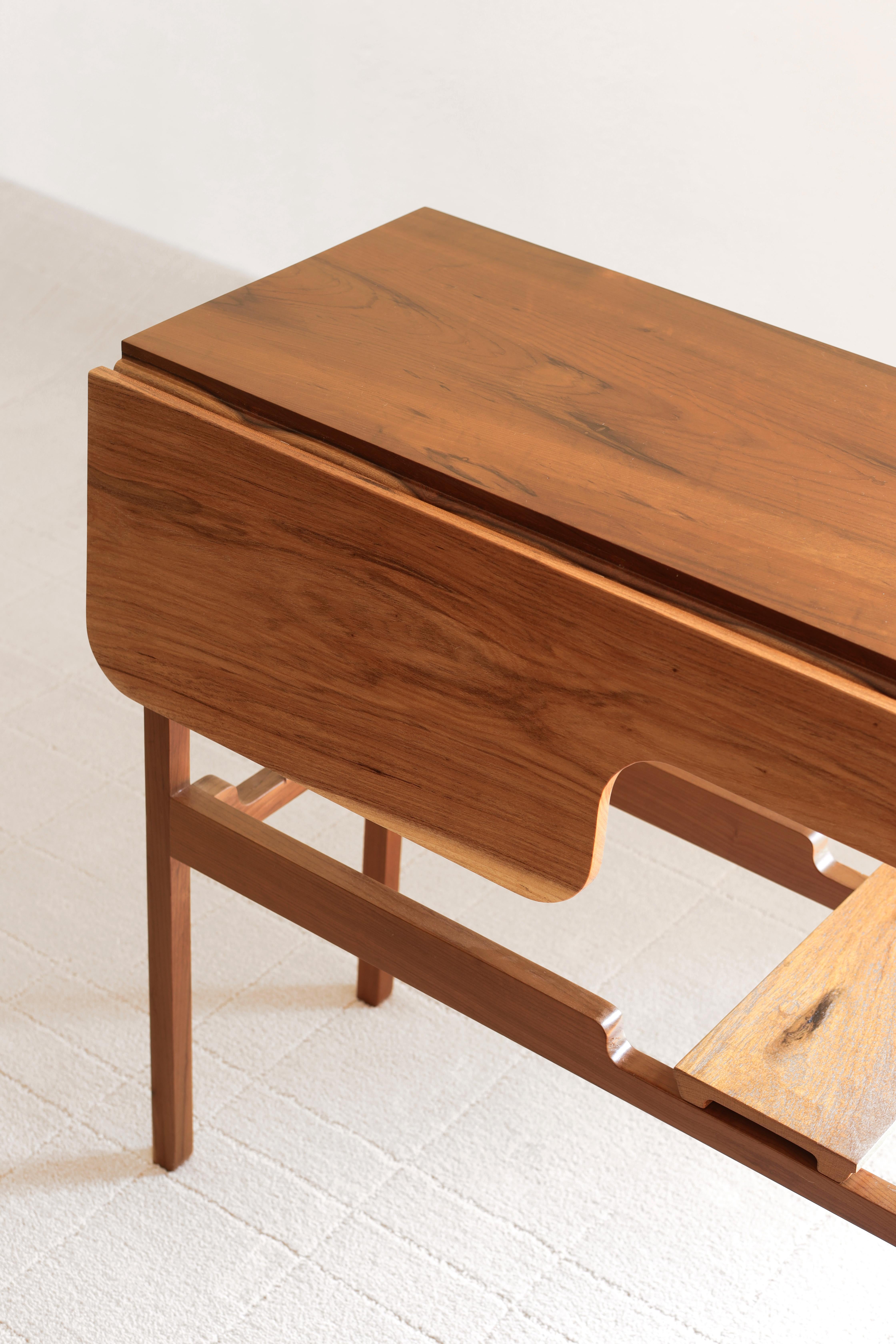 Hand-Crafted Contemporary Console Table in Brazilian Hardwood by Leo Strauss For Sale