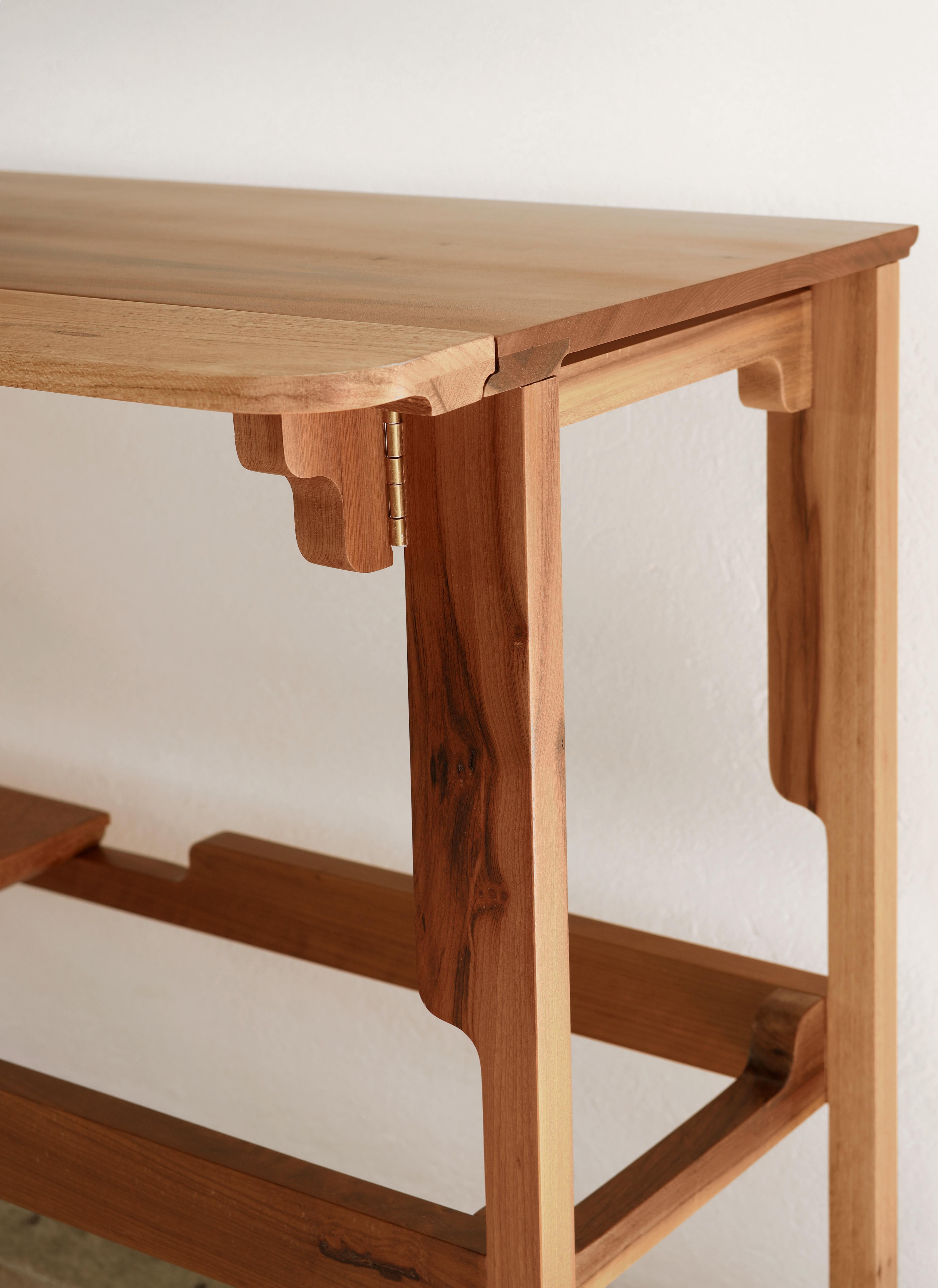 Contemporary Console Table in Brazilian Hardwood by Leo Strauss For Sale 2