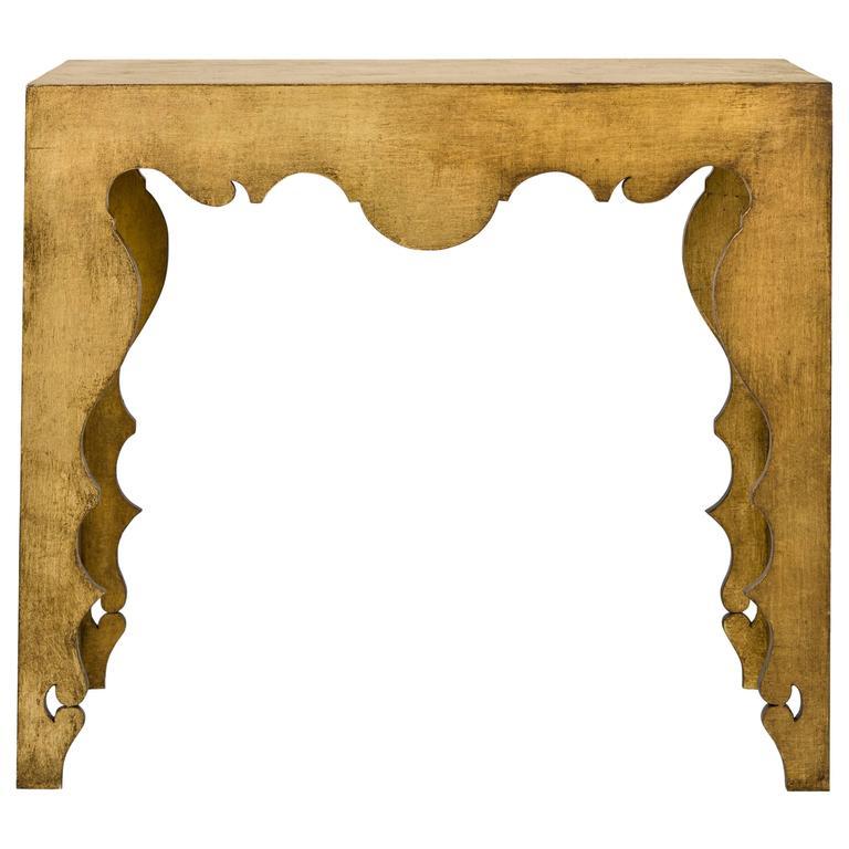 American Contemporary Console Table in Gold Leaf For Sale