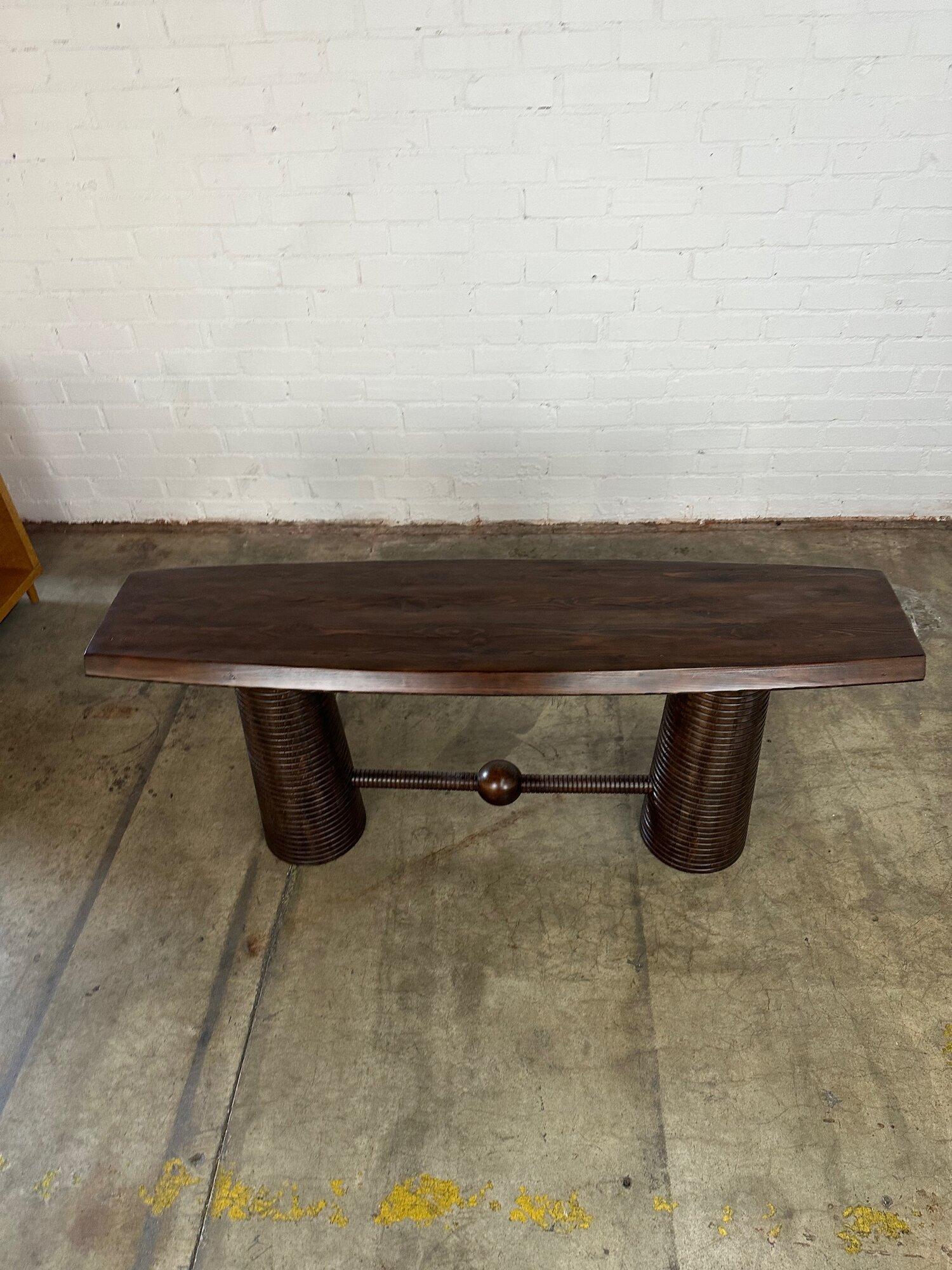 Contemporary console table in reclaimed pine (in storage) For Sale 3