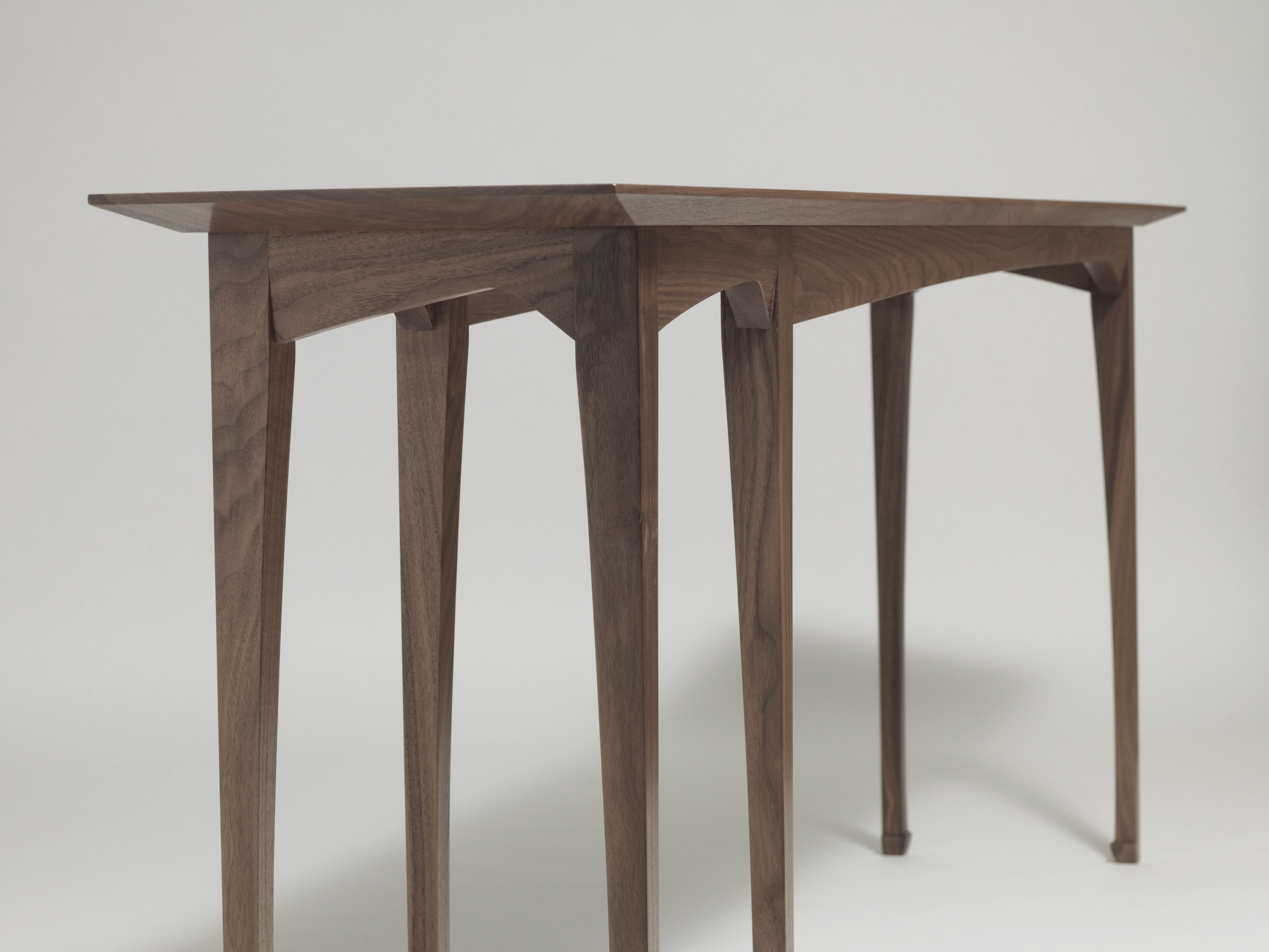 American Contemporary Liu Console Table in Solid Walnut For Sale