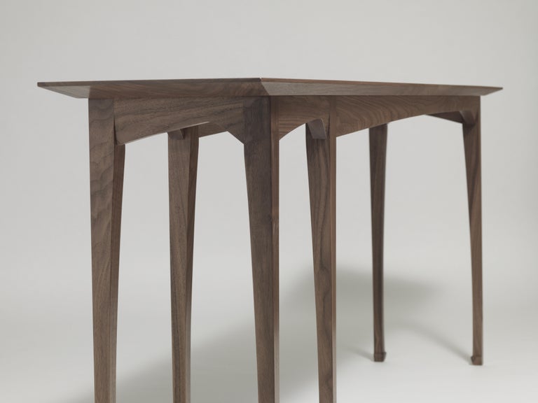 North American Contemporary Console Table in Solid Walnut For Sale