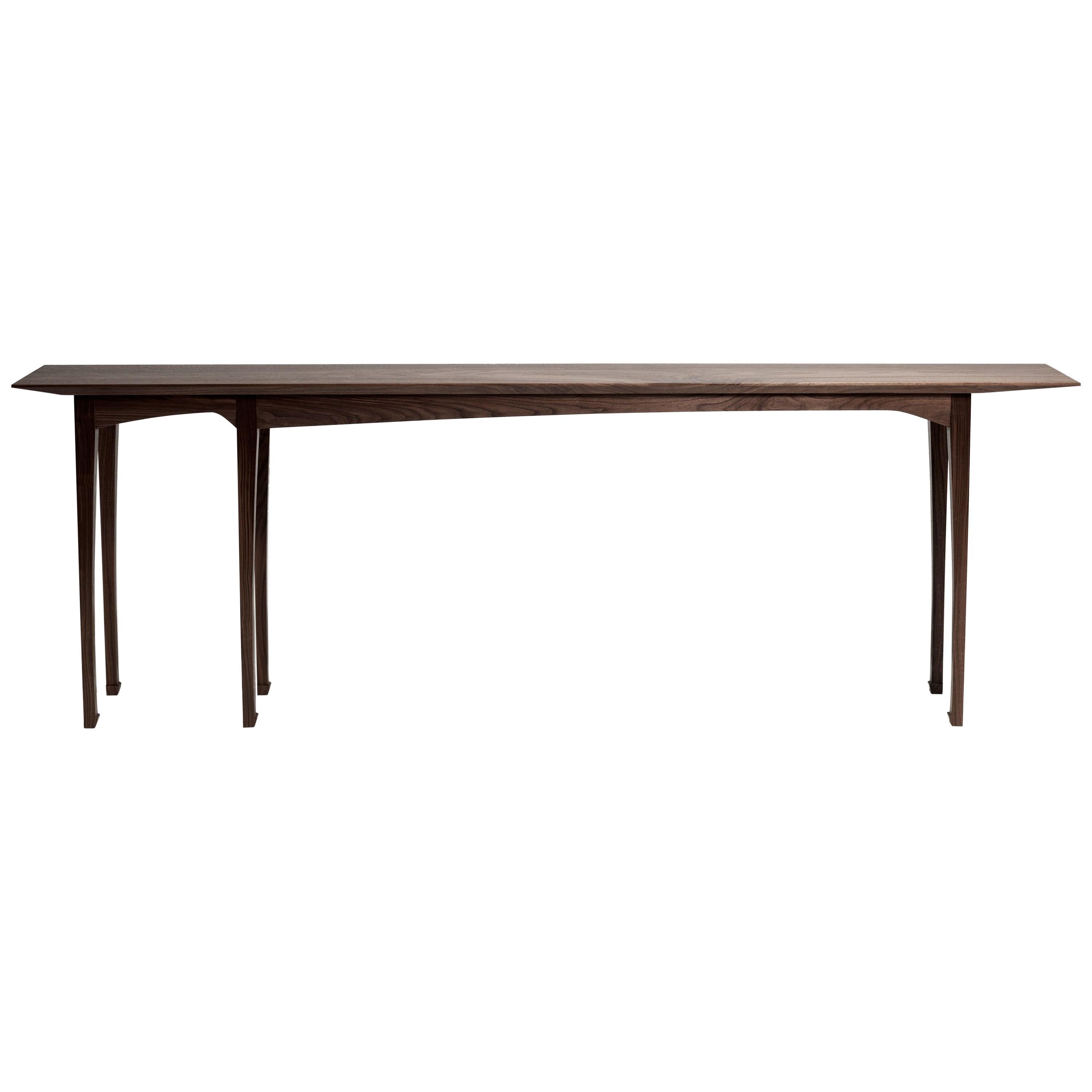 Contemporary Console Table in Solid Walnut