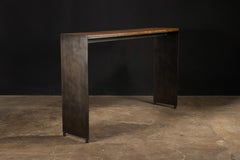 Contemporary Console Table in Walnut Burl and Burnished Metal x Costantini, Vinn