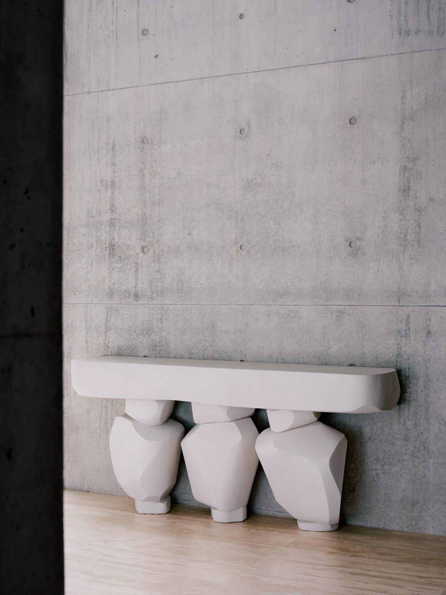 Organic Modern Contemporary Console / Table 'Toorak' by Denholm, Limestone