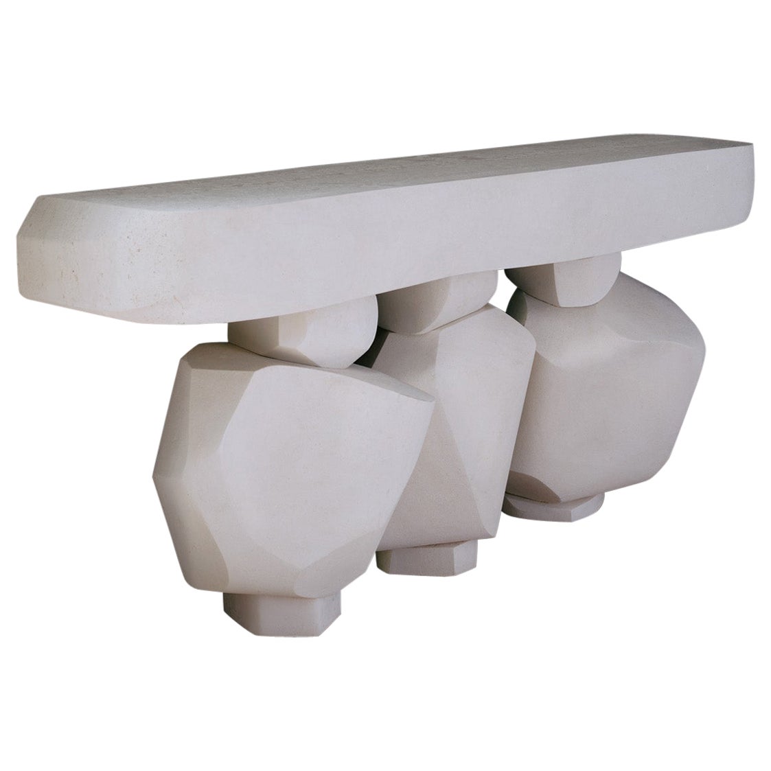 Contemporary Console / Table 'Toorak' by Denholm, Limestone