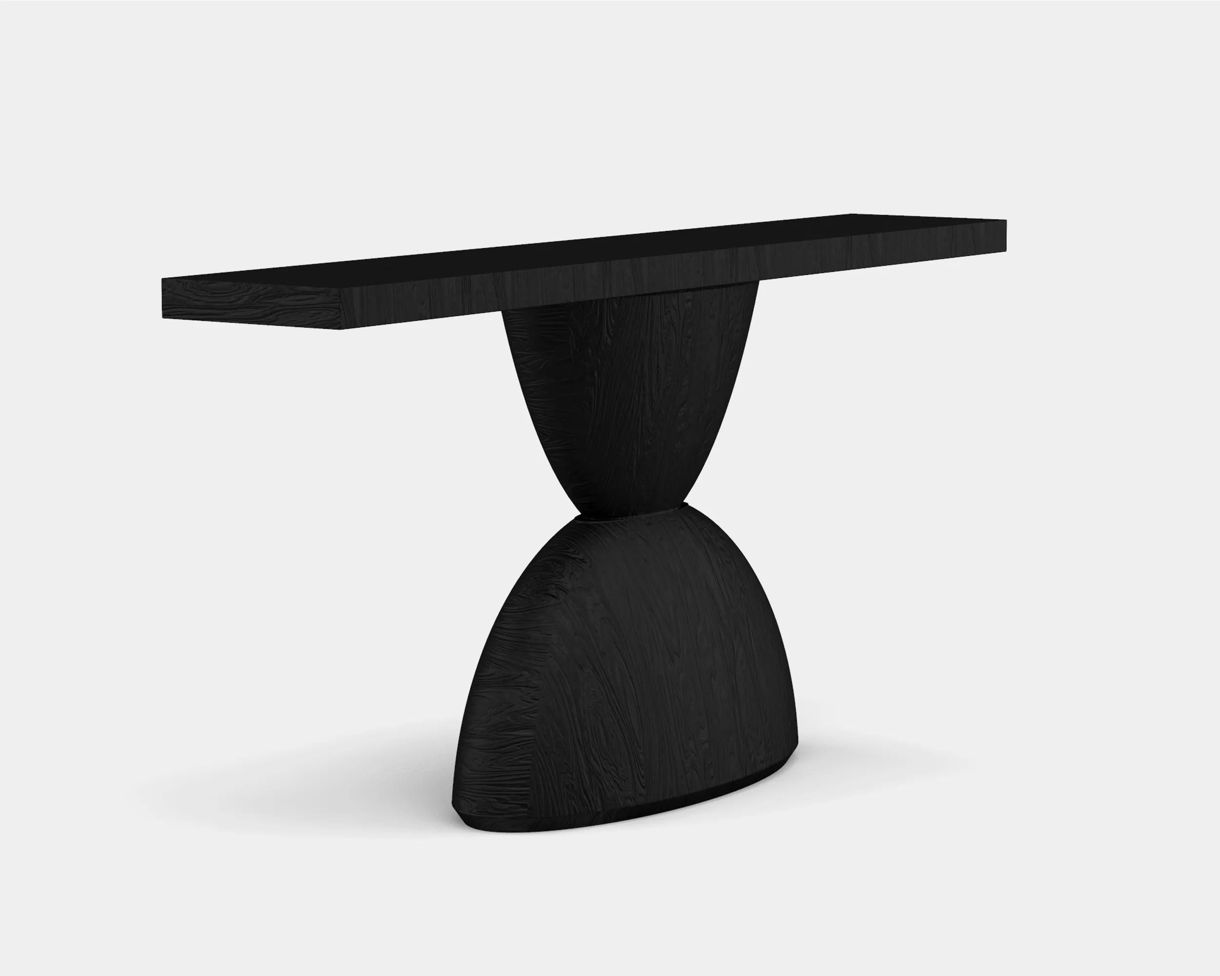 Table console contemporaine Tota en bois brûlé de CarmWorks, personnalisable en vente 5