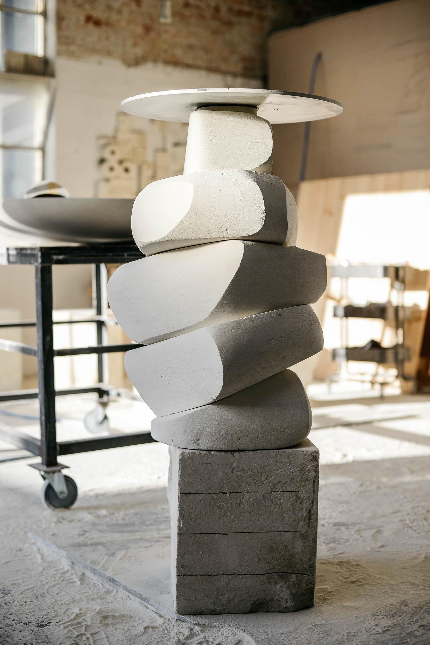 Contemporary Console 'Unamed' by DenHolm, Limestone In New Condition In Paris, IDF
