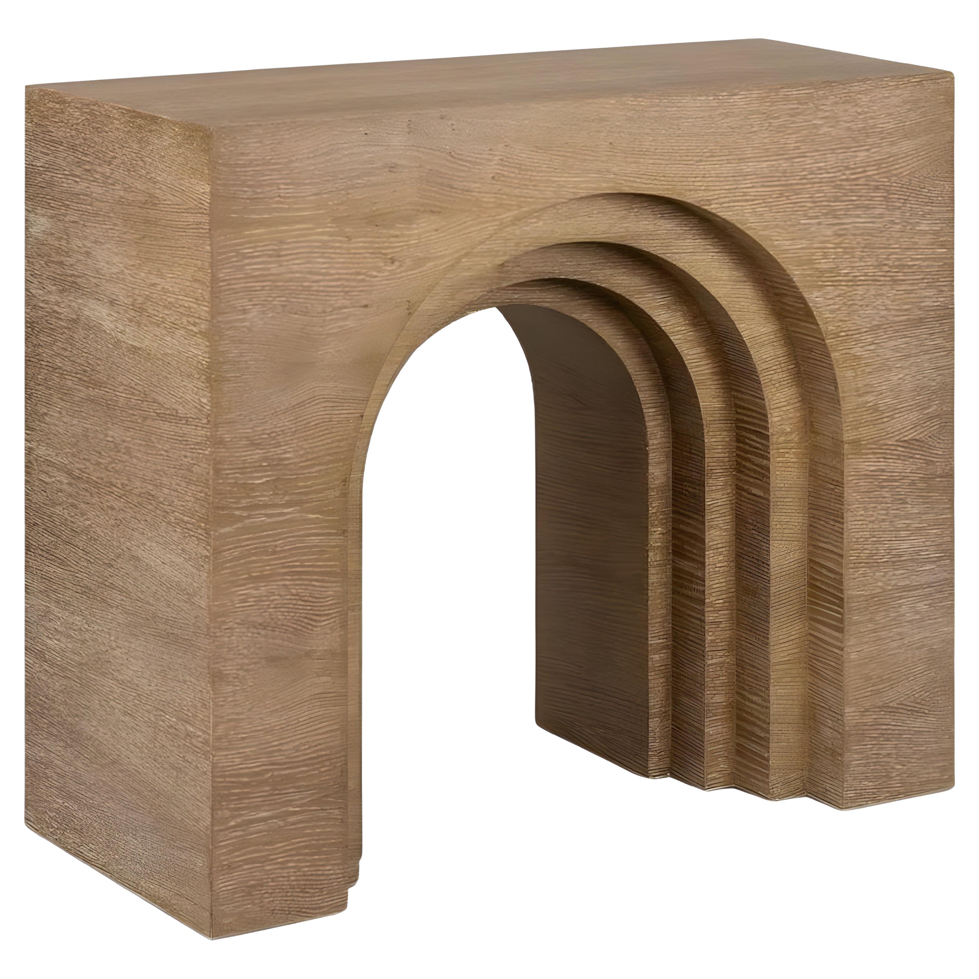 Contemporary Console with Stepped Arch In Limed Oak Wood By José Castro