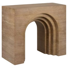 Contemporary Console with Stepped Arch In Limed Oak Wood By José Castro