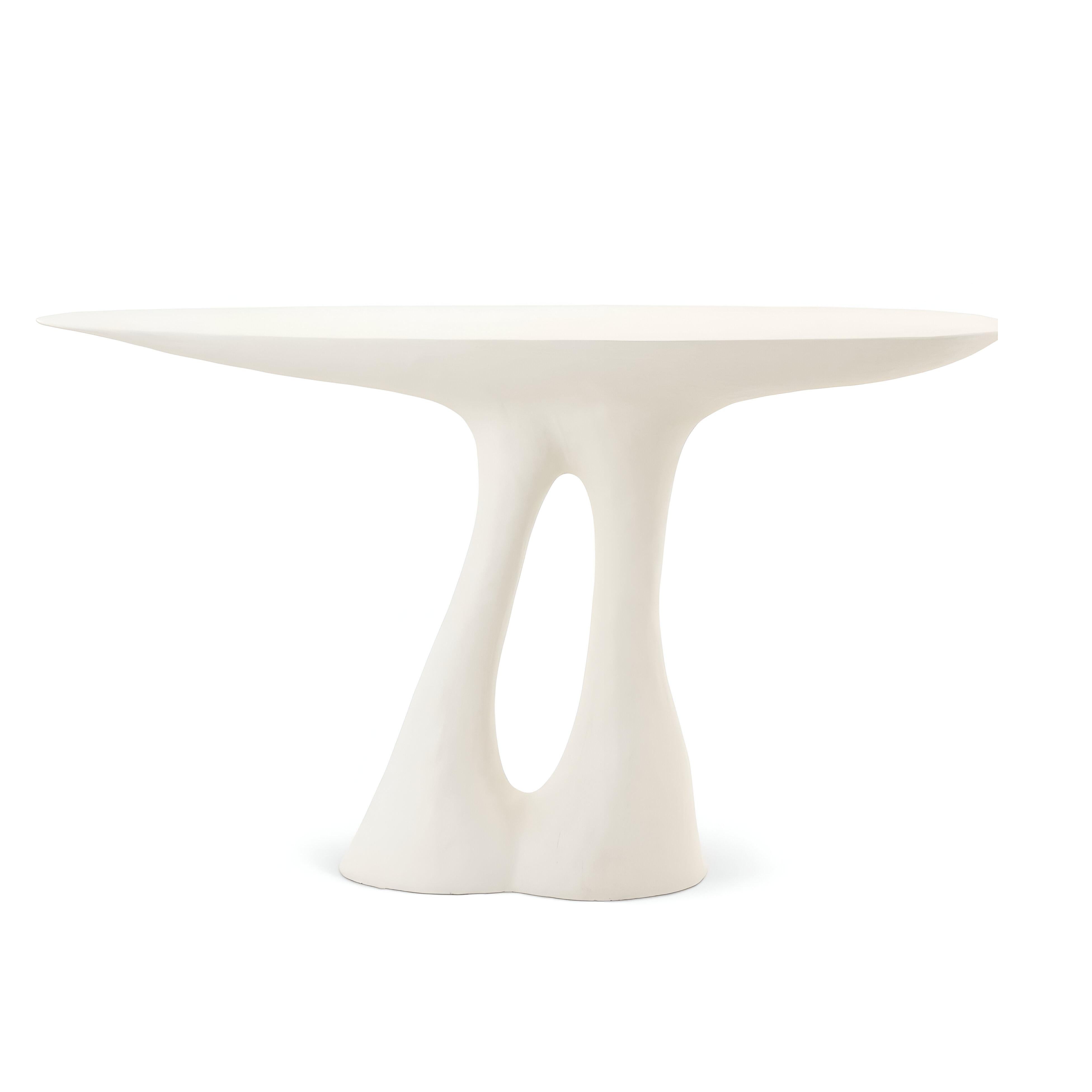 Modern Contemporary Console with Two Sculpted Legs, Plaster/Carved Wood By José Castro For Sale