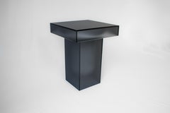 Contemporary Containa Side Coffee Table in Black Frosted Glass